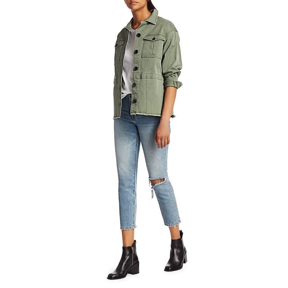 Derek Lam 10 Crosby Stretch Raw Hem Chino Jacket